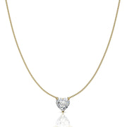 Pendentif diamant naturel coeur 0.60 carat or jaune Ely